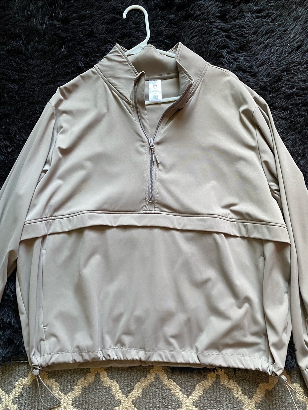 Lightweight Half-Zip Windbreaker Jacket - Taupe